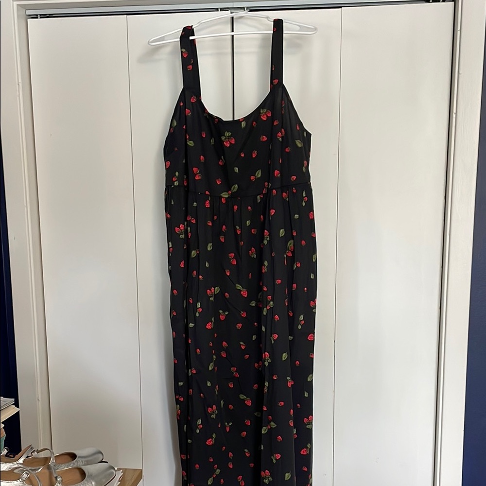Black Dress with Strawberry Print